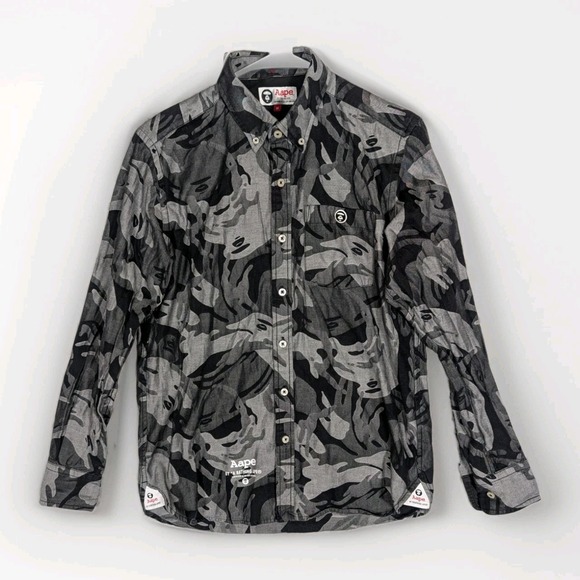 A Bathing Ape Other - AAPE By a Bathing Ape Long Sleeve Button Down Shirt Men's Medium Camo Slim Fit